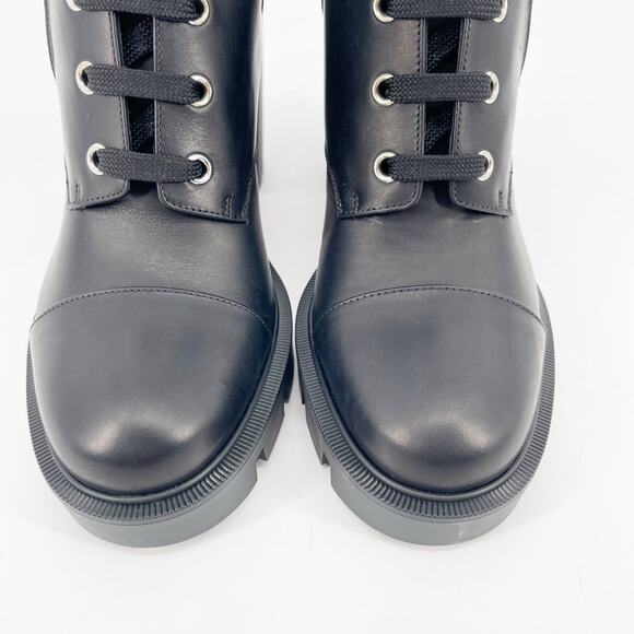 Christian Louboutin En Hiver Black Biker Moto Chunky Lug Sole Boots EU 38.5 - Picture 6 of 11